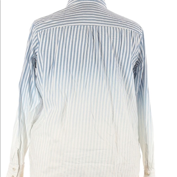 MOSSIMO Supply Co L blue & white stripe long sleeve button down - Picture 10 of 12